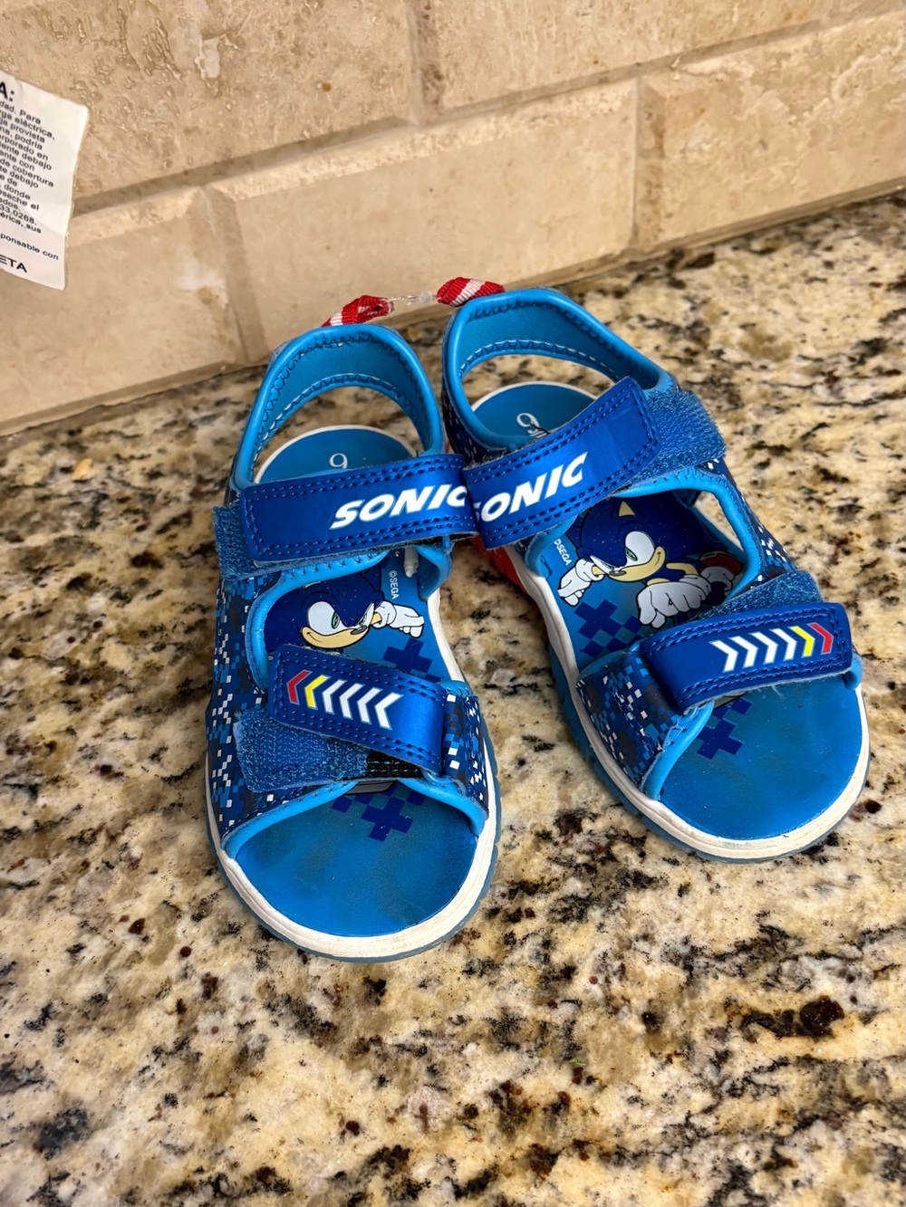 Sonic The Hedgehog Blue Kids Sandals with Adjustable Straps